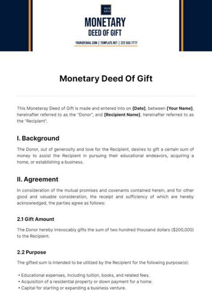 Can a monetary gift be taxed?
