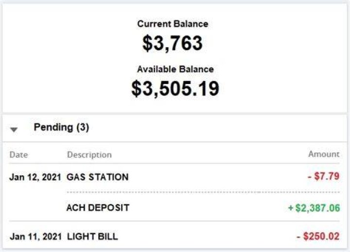 Does usaa show pending deposits?