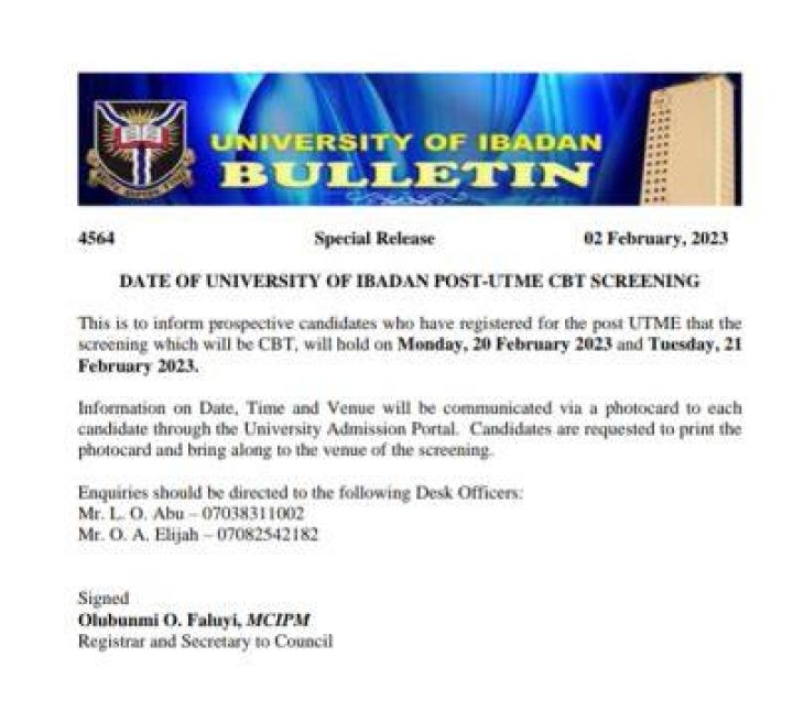 Has ui release post utme date?