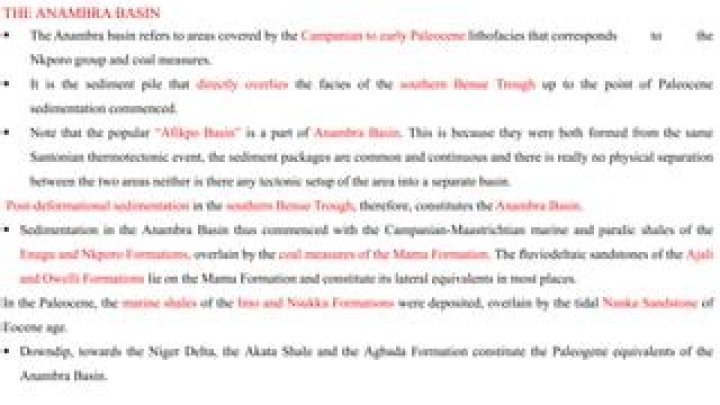 How was anambra basin formed?