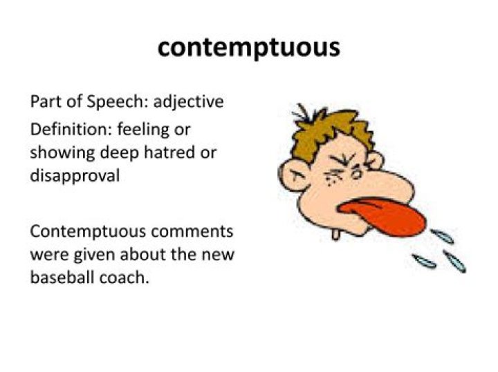 What is contemptuously in a sentence?