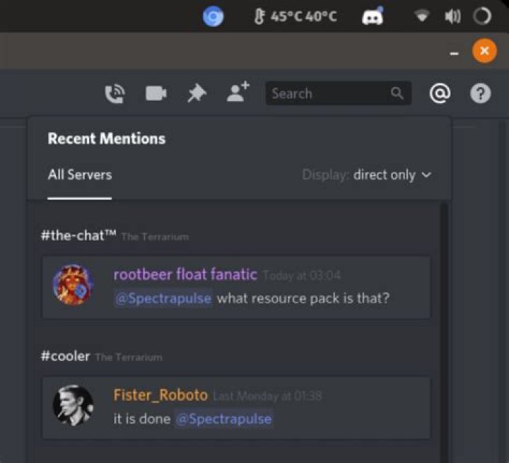 What is pinged in discord?