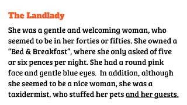 When was the landlady written?